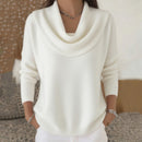 The Marylebone Drape Knit — close-up showing fine plain knit texture
