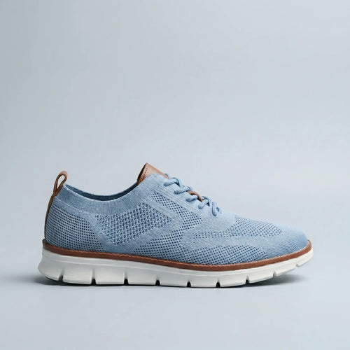 The Mayfair Knit Oxford Sneakers — side profile showing wingtip-inspired toe pattern