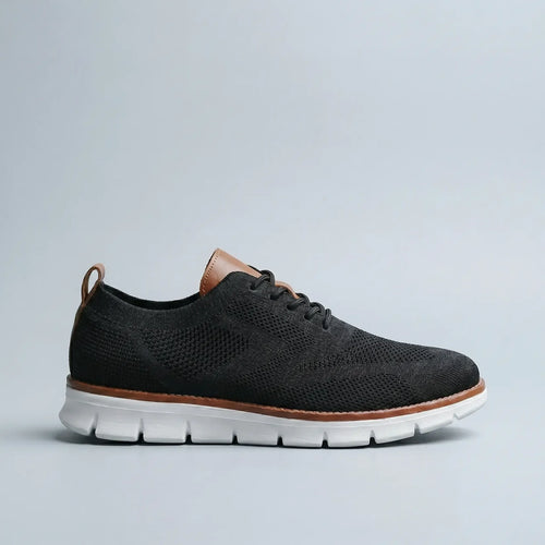 The Mayfair Knit Oxford Sneakers in khaki — smart-casual men's sneakers, lace-up closure