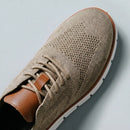 The Mayfair Knit Oxford Sneakers in navy — cushioned flexible sneakers for office and weekend wear