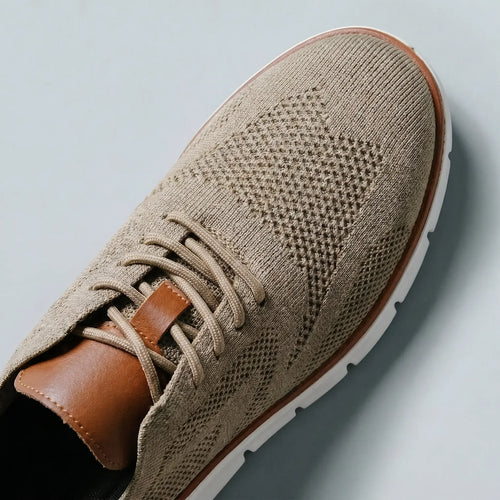 The Mayfair Knit Oxford Sneakers in navy — cushioned flexible sneakers for office and weekend wear
