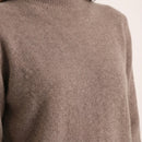 The Belgravia Merino Mock Neck in oatmilk — quiet elegant women's merino wool jumper