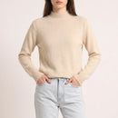 The Belgravia Merino Mock Neck in mocha — temperature-regulating merino mock neck jumper