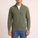The Belgravia Half-Zip Knit in sage green — men's half-zip knit jumper from Ellsworth London