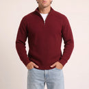 The Belgravia Half-Zip Knit in blue — men's relaxed-fit half-zip jumper from Ellsworth London