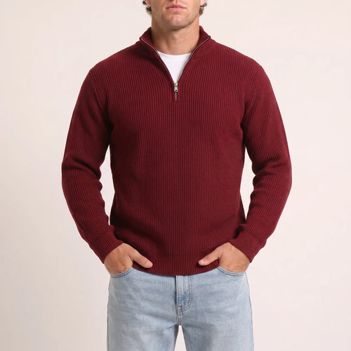 The Belgravia Half-Zip Knit in blue — men's relaxed-fit half-zip jumper from Ellsworth London